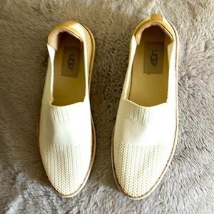 UGG Ivory Knit Slip-On Sneakers